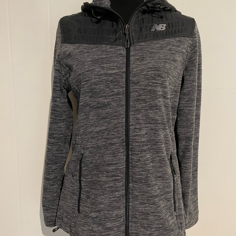 New Balance jacket. Size small. black/gray fleece. For Outdoor/Fitness.